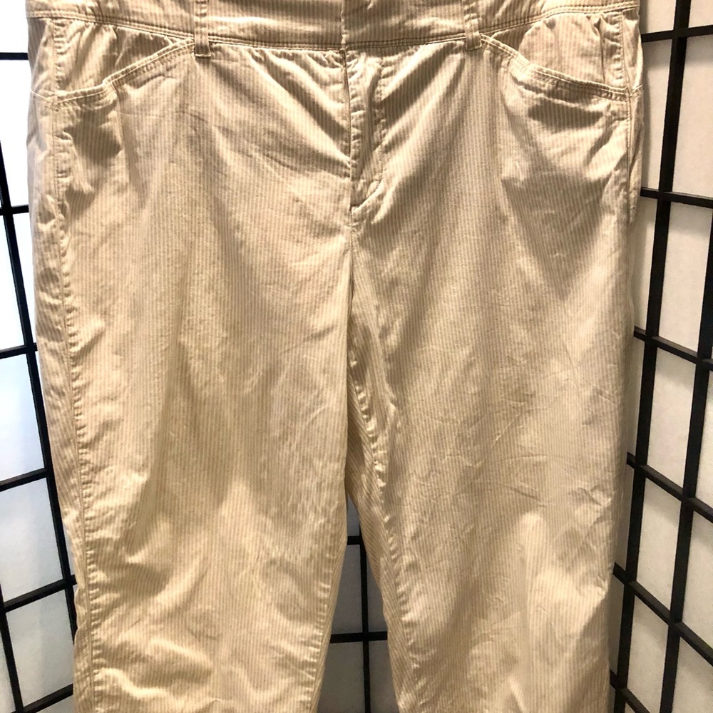 Tan Striped Capris.  Size - 16W